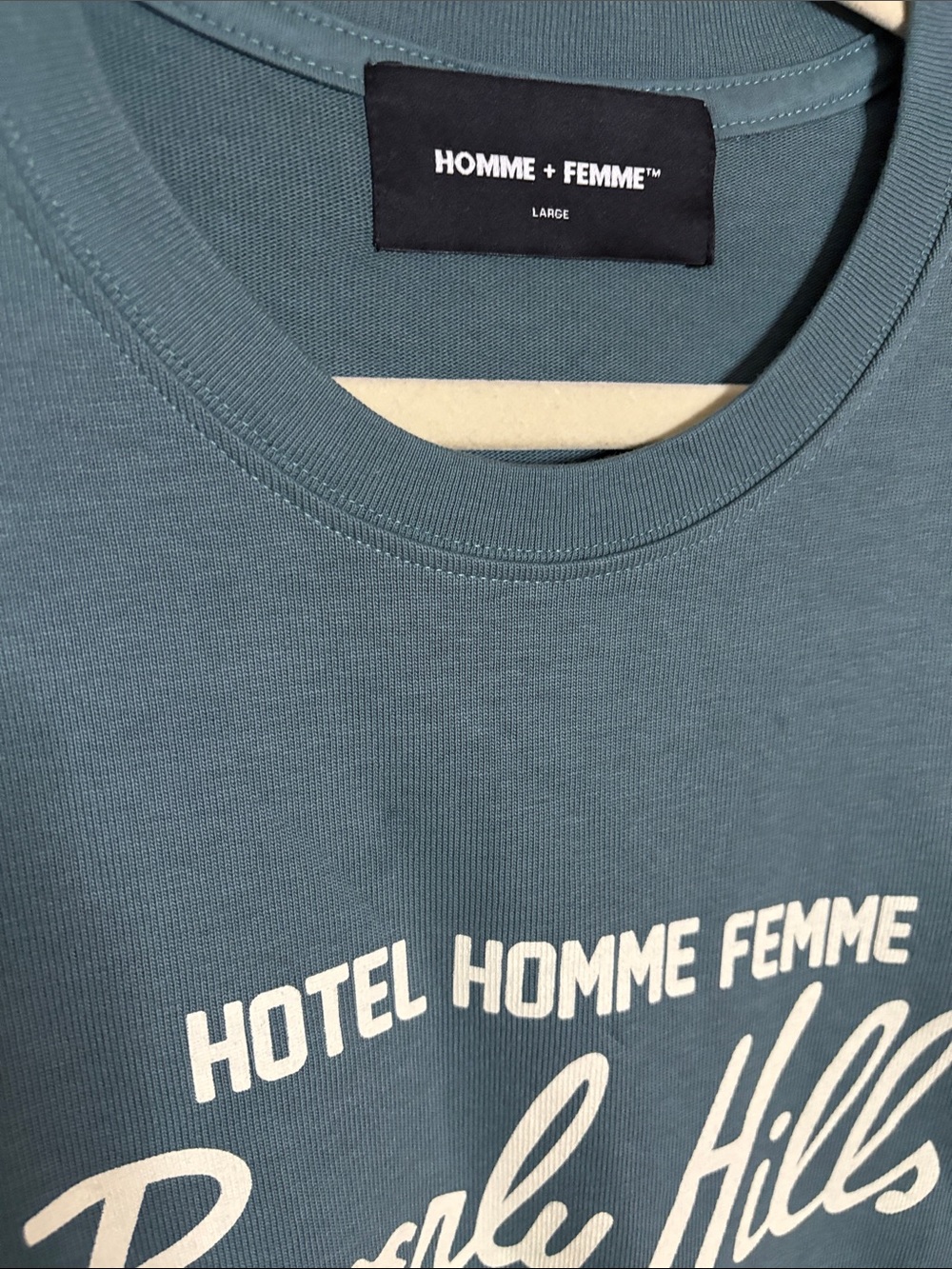 Homme + Femme NWOT Teal Ribbed T-Shirt Size Large